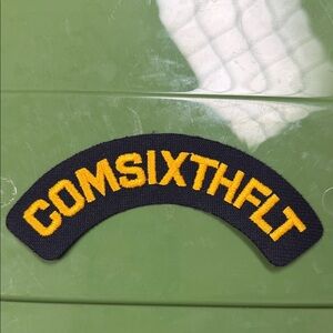 Comsixthflt navy and Gold embroidered naval Patch